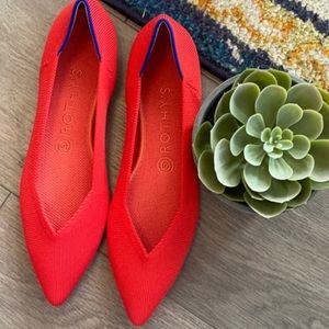 Rothys the point flame red size 9.5 woman’s flat sh…